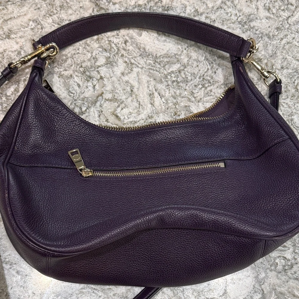 Coach Dark Purple Leather Hobo Bag - Picture 6 of 9